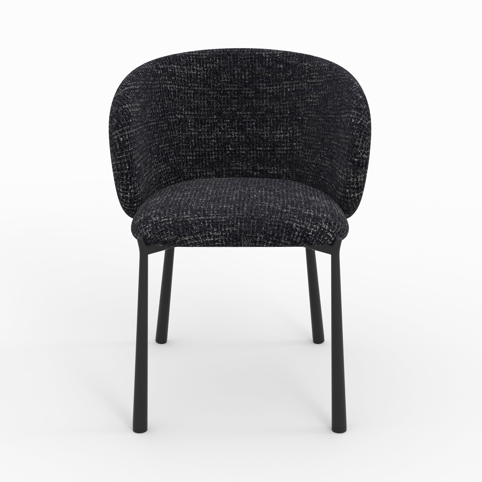 Voir la diapositive 5 : MAISON PAVANE Chaise en tissu texturé noir-danaë
