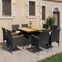 Voir la diapositive 1 : VIDAXL Ensemble a manger de jardin 9 pcs Resine tressee et acacia Noir