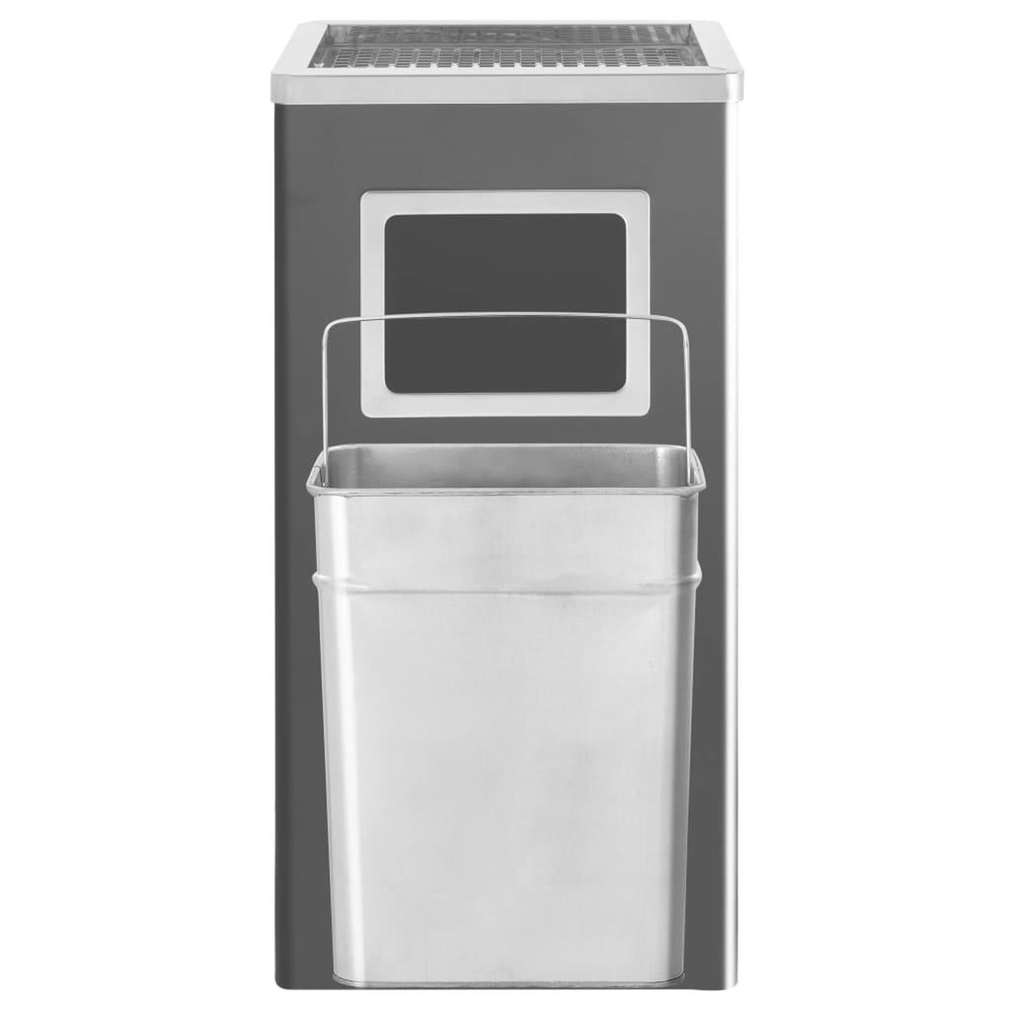 Voir la diapositive 4 : VIDAXL Poubelle a cendrier d'hotel 45 L Acier Noir