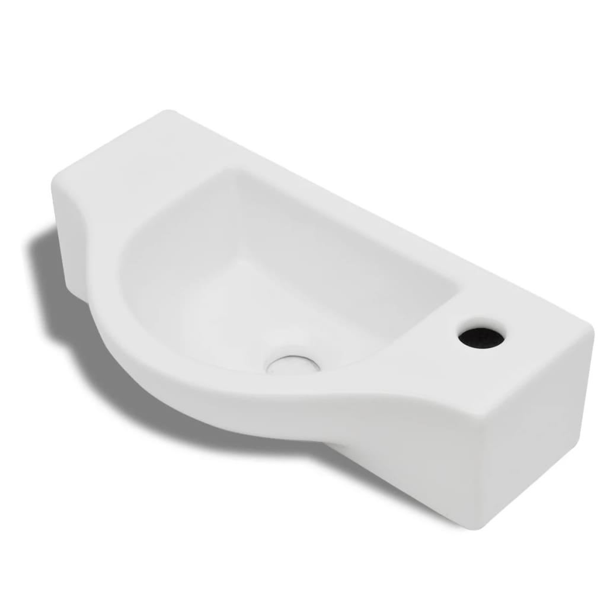 Voir la diapositive 2 : VIDAXL Vasque a trou pour robinet ceramique blanc pour salle de bain