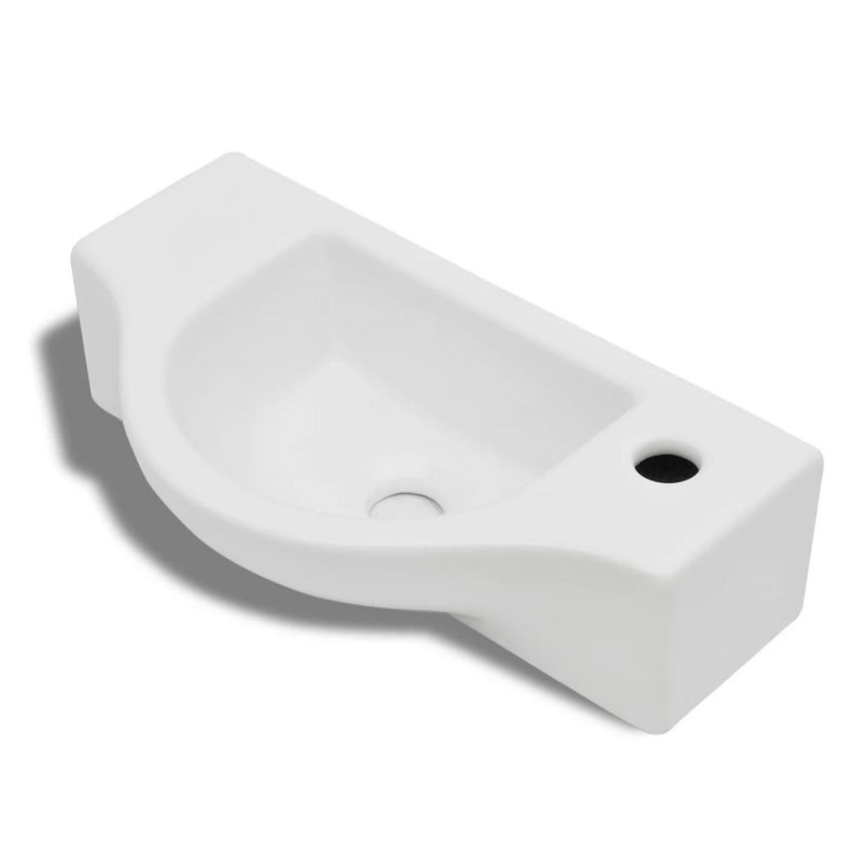 VIDAXL Vasque a trou pour robinet ceramique Blanc pour salle de bain