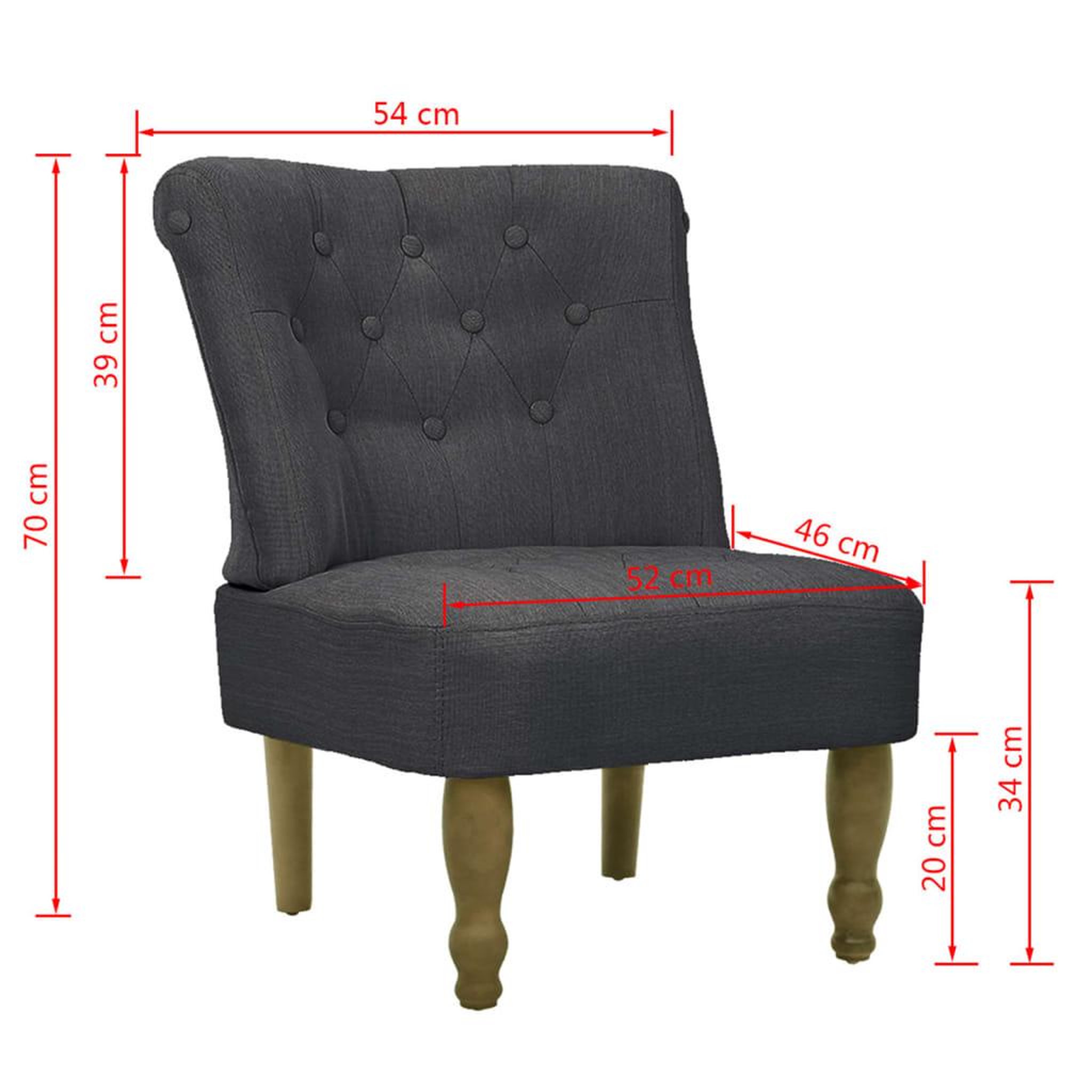 Voir la diapositive 6 : VIDAXL Chaises en style français lot de 2 gris tissu