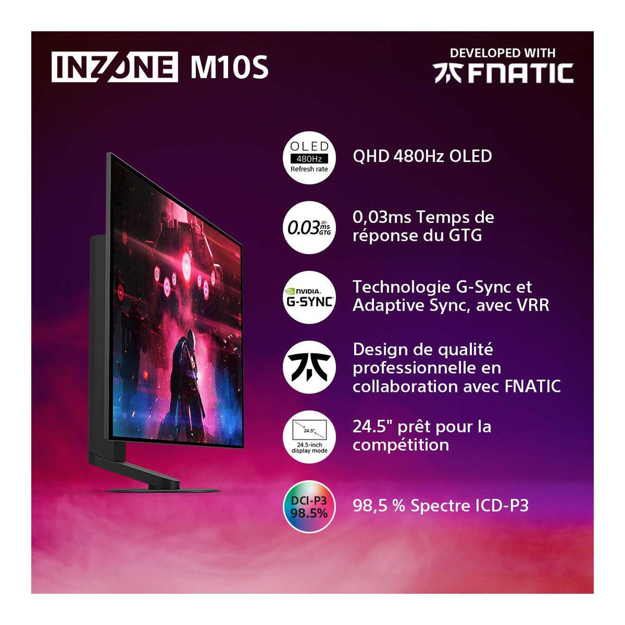 Voir la diapositive 2 : SONY Ecran PC Gamer INZONE M10S 27'' OLED QHD