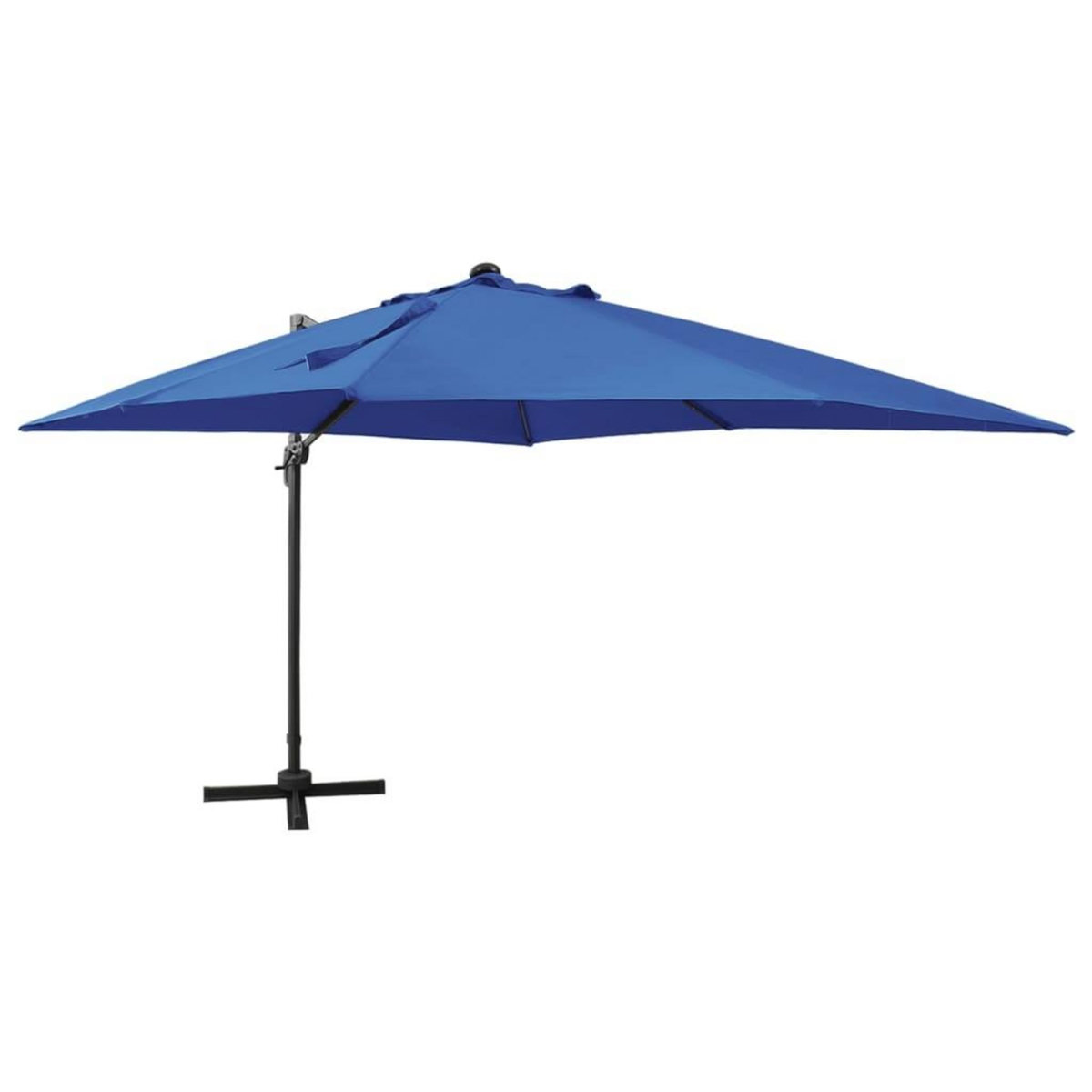 VIDAXL Parasol de jardin en porte-a-faux et mat et lumieres LED