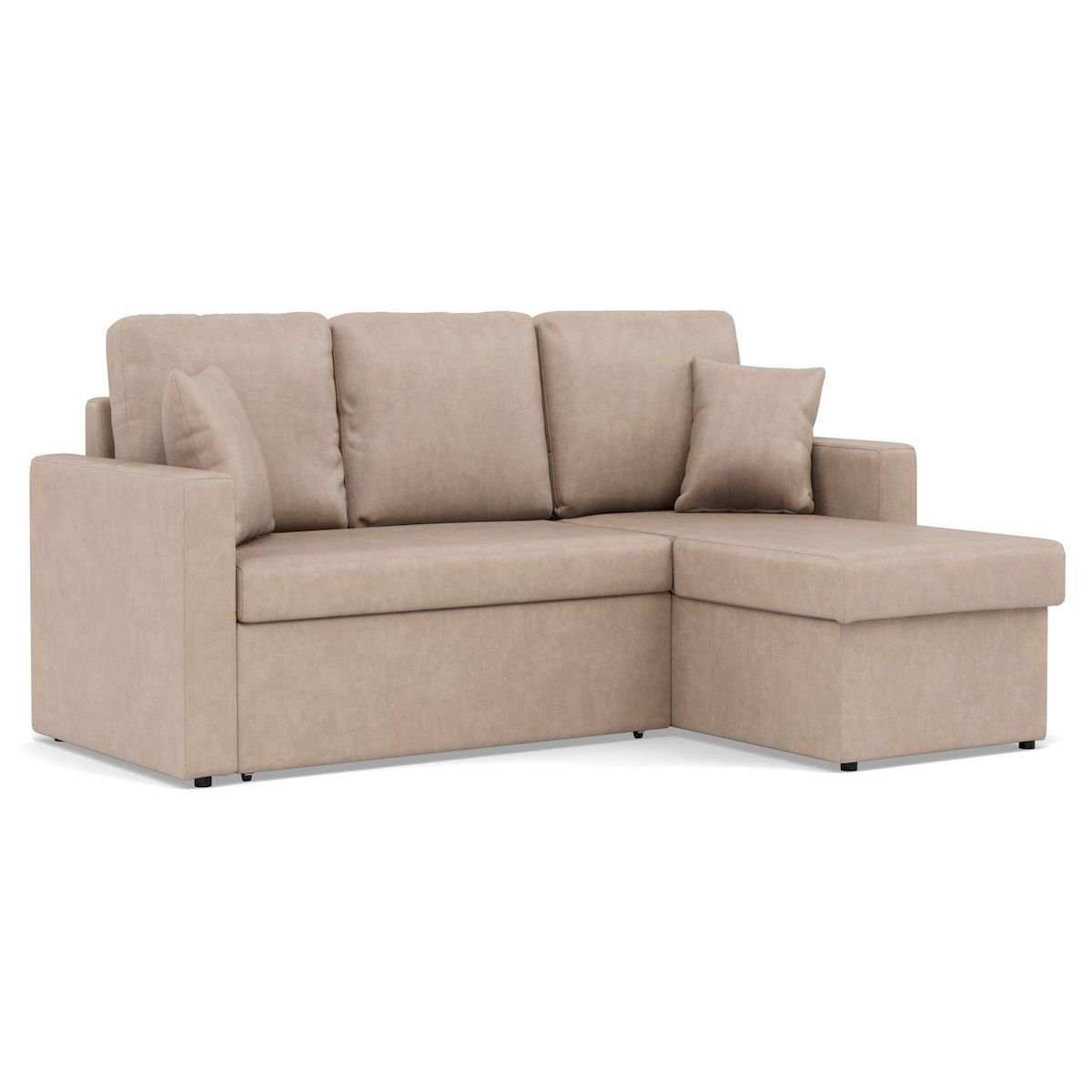 BEST MOBILIER Cyrus - canapé d'angle réversible 4 places - convertible avec coffre - en simili