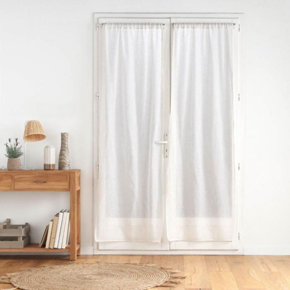 Paris Prix Paire de Voilages Passe-Tringle  Norine  70x240cm Naturel