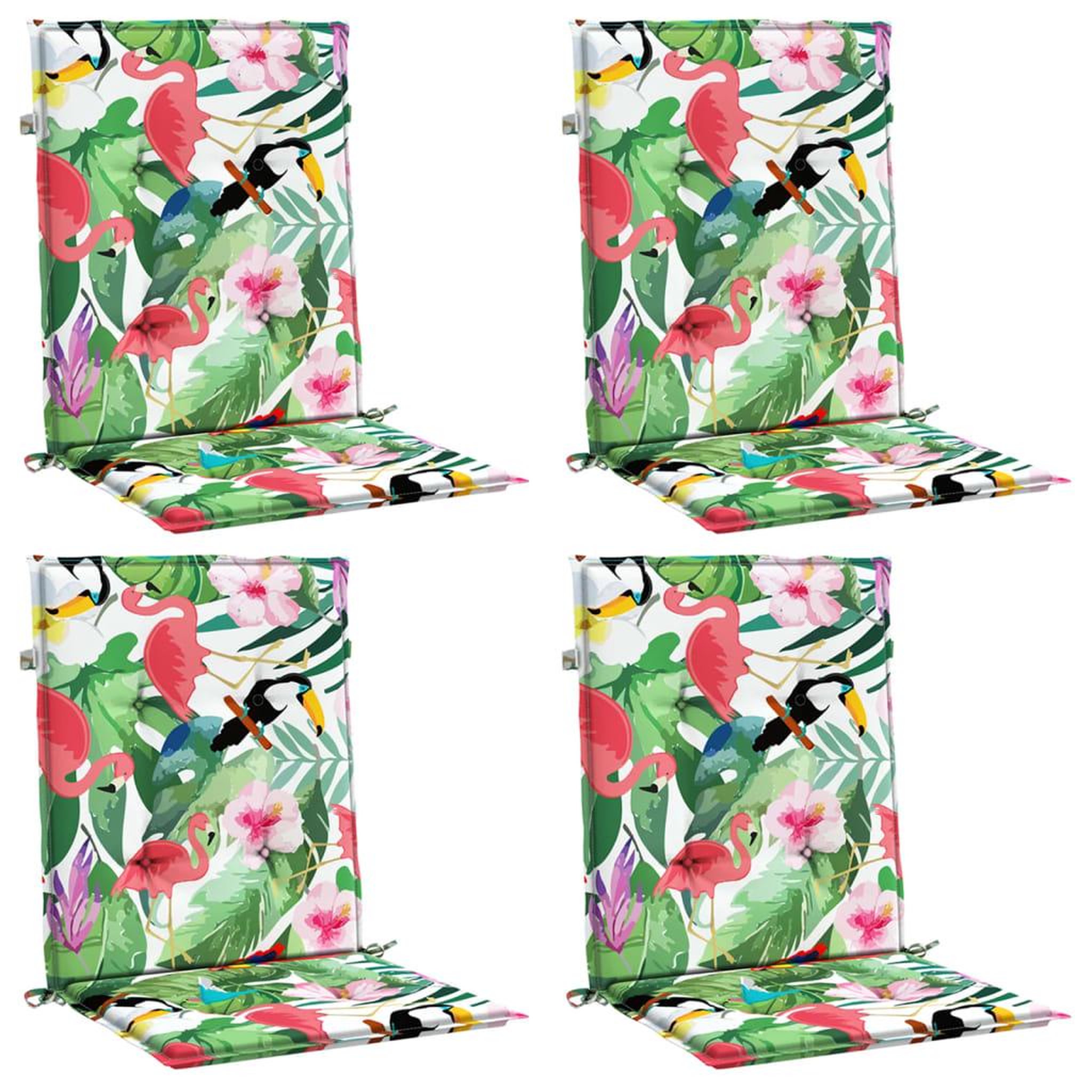 Voir la diapositive 3 : VIDAXL Coussins de chaise a dossier bas lot de 4 multicolore tissu