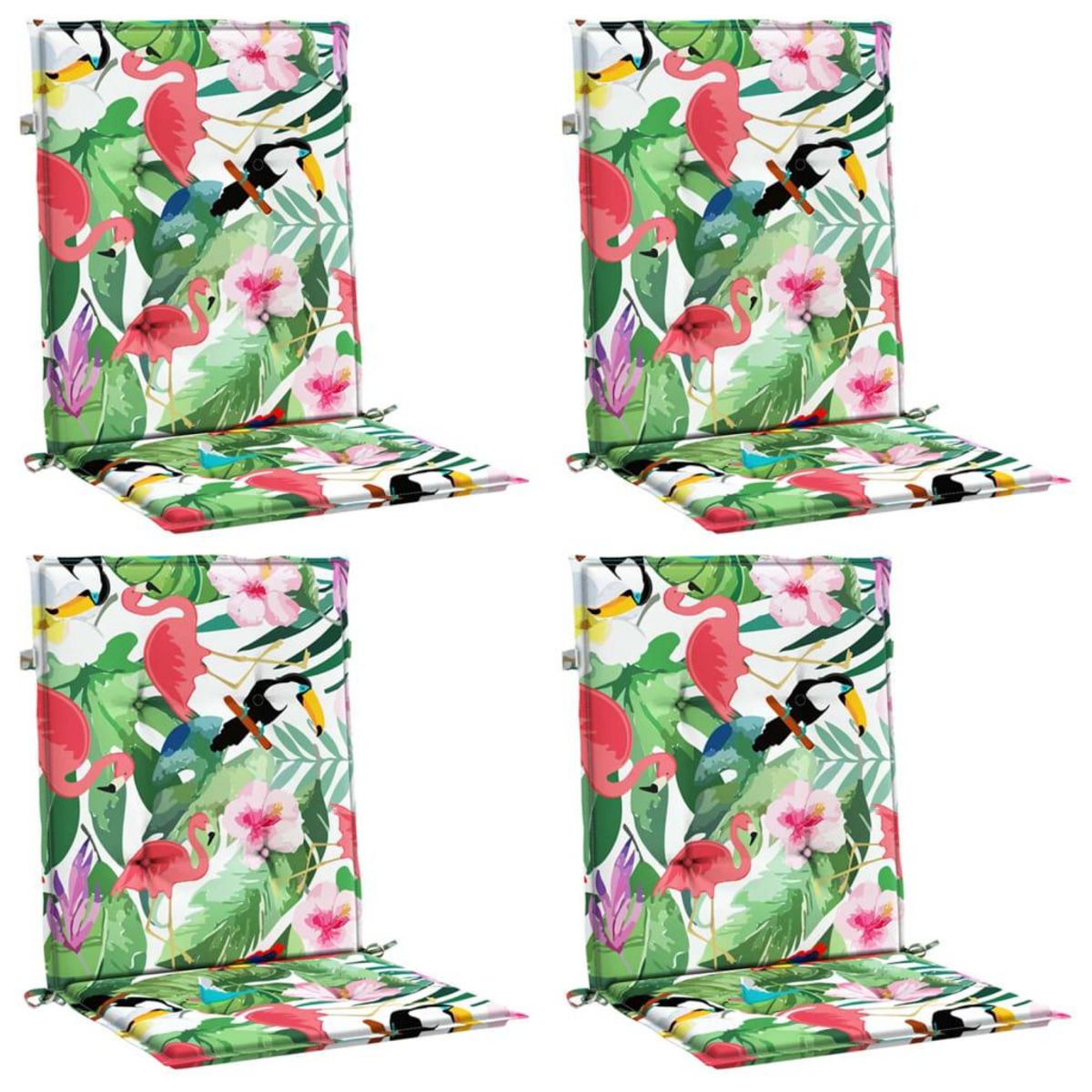 VIDAXL Coussins de chaise a dossier bas lot de 4 multicolore tissu