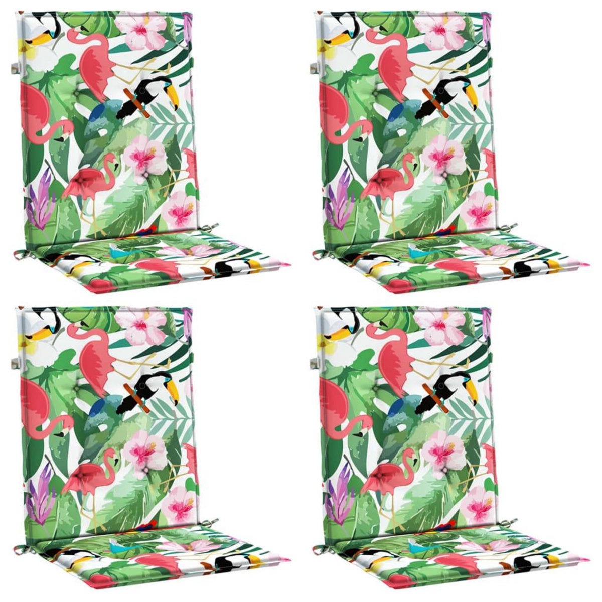 VIDAXL Coussins de chaise a dossier bas lot de 4 multicolore tissu