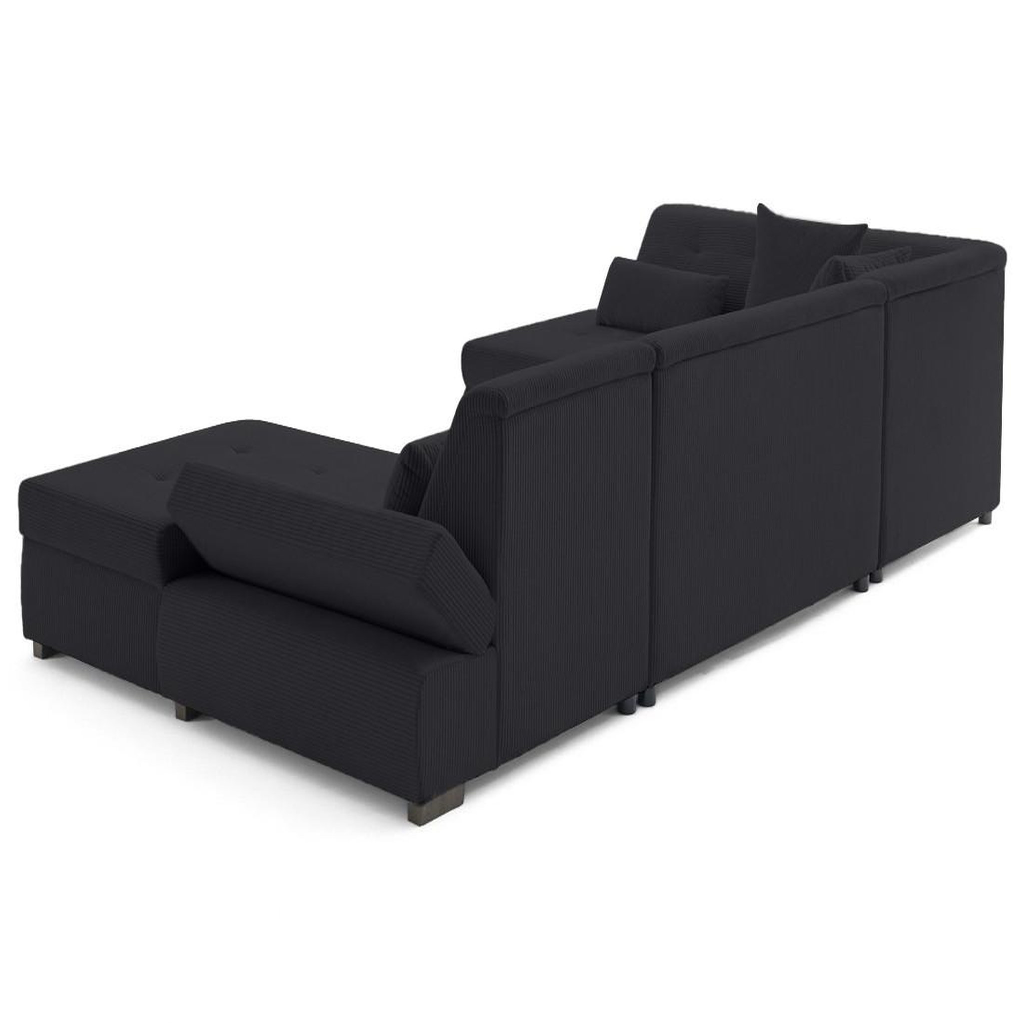 Voir la diapositive 5 : BEST MOBILIER Vermont - canapé panoramique d'angle gauche 7 places en velours côtelé