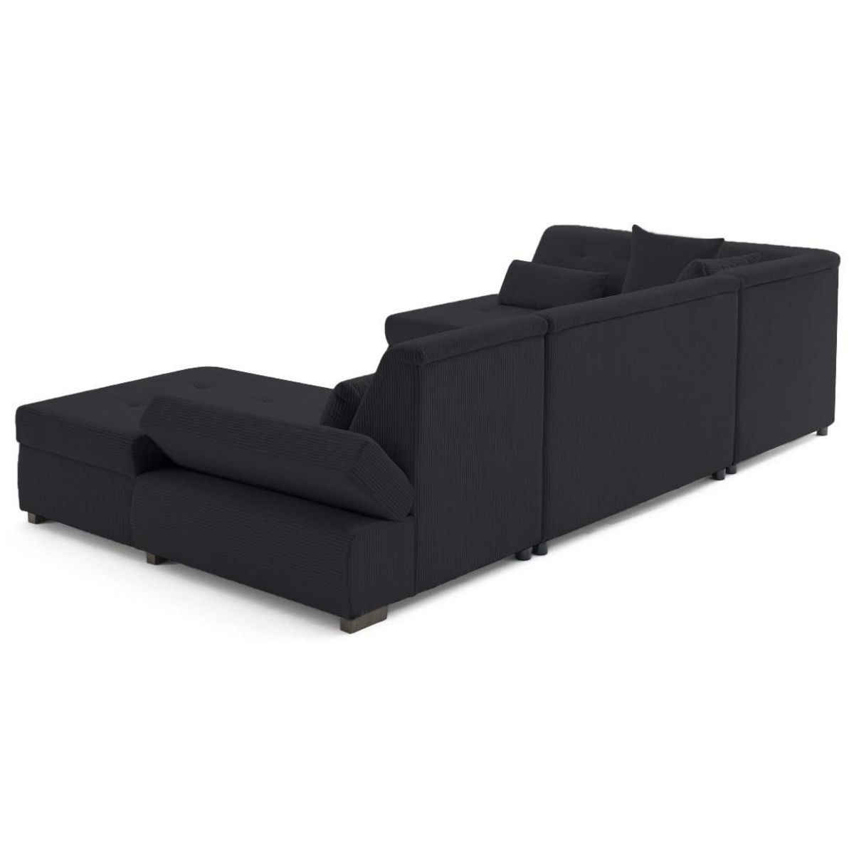 LISA DESIGN Vermont s - canapé panoramique d'angle gauche 7 places en velours côtelé