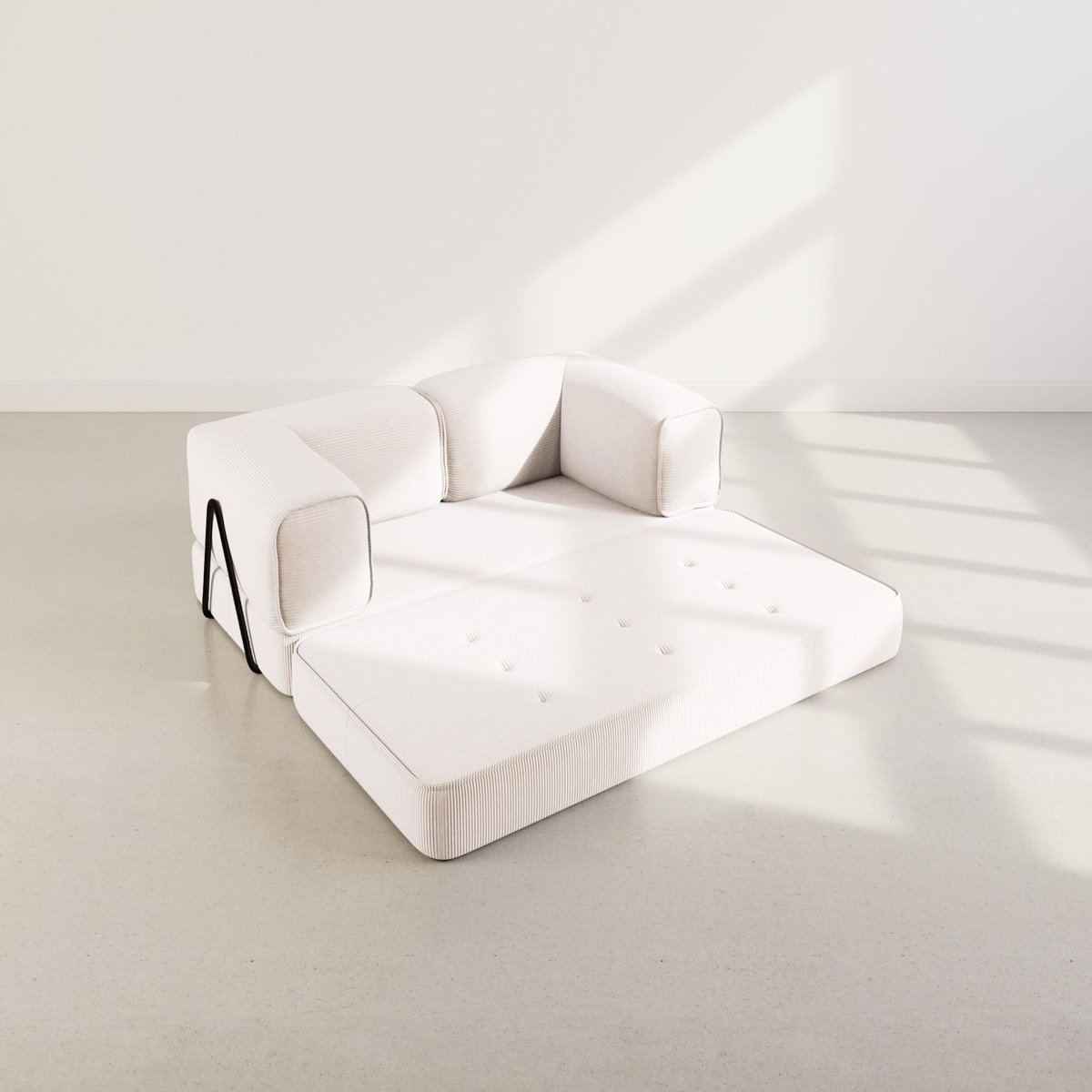 LISA DESIGN Poppy - canapé 3 places convertible en velours côtelé