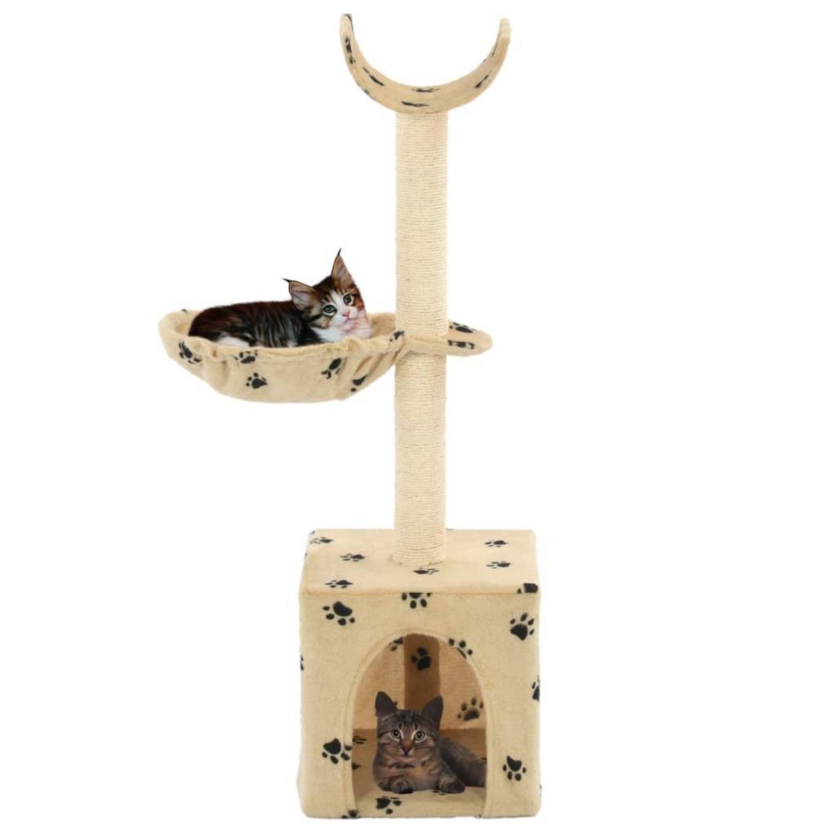 VIDAXL Arbre a chat et griffoirs en sisal 105 cm Beige Motif de pattes
