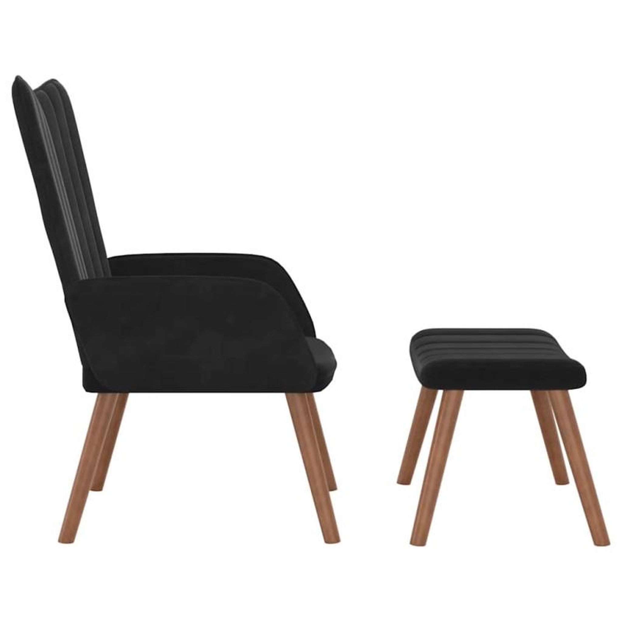 Voir la diapositive 4 : VIDAXL Chaise de relaxation avec repose pied Noir Velours