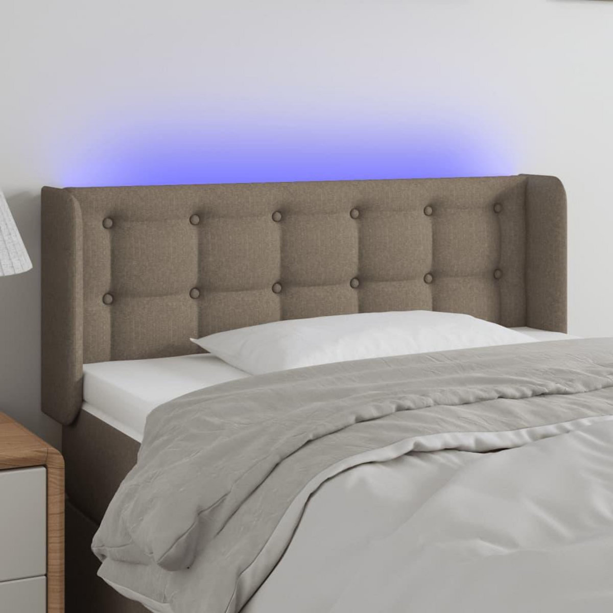 VIDAXL Tete de lit a LED Taupe 93x16x78/88 cm Tissu