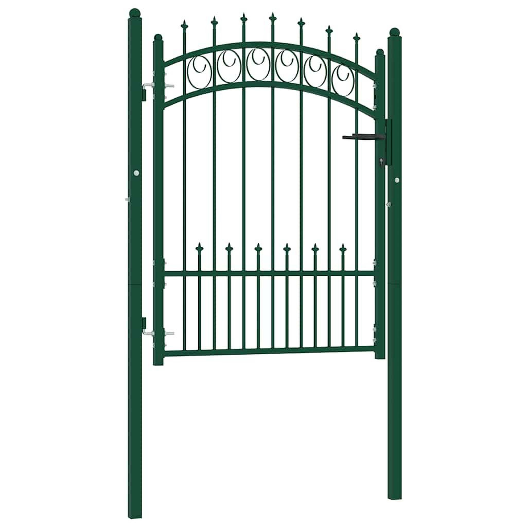VIDAXL Portail de cloture emmen avec pointes en acier 104 x 109,5 cm vert