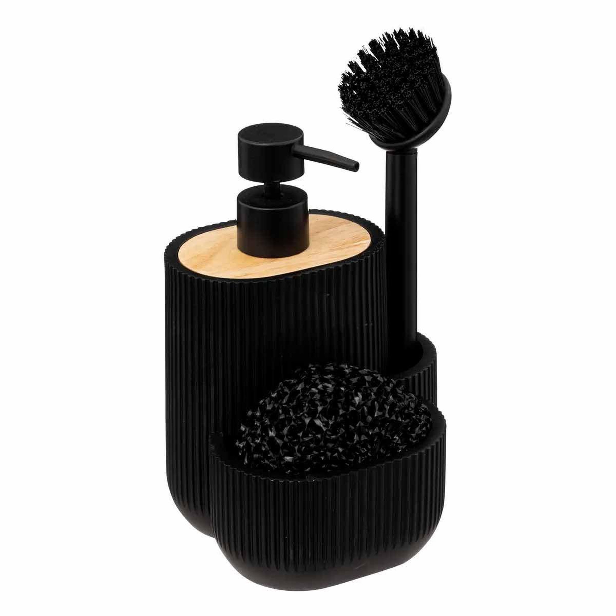 FIVE Distributeur de savon & 2 accessoires  blackwood  18cm noir
