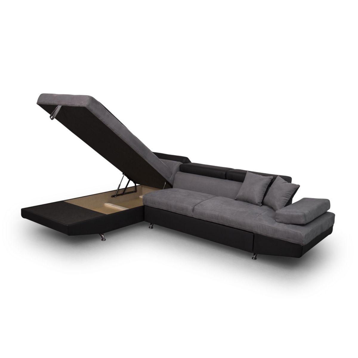 Canapé angle gauche convertible 4 à 5 places bimatière microfibre/simili CHICAGO