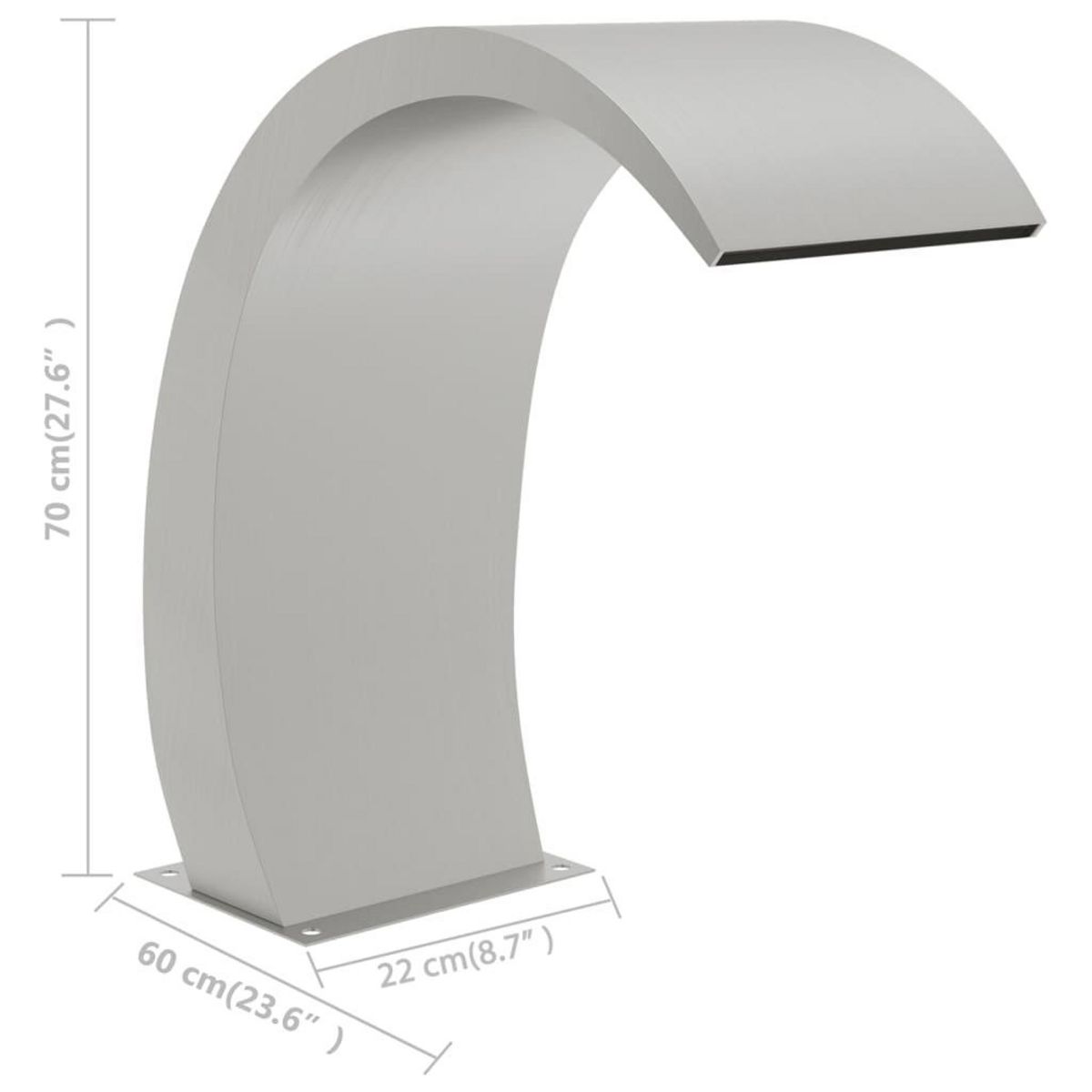 VIDAXL Fontaine de piscine 22x60x70 cm acier inoxydable 304