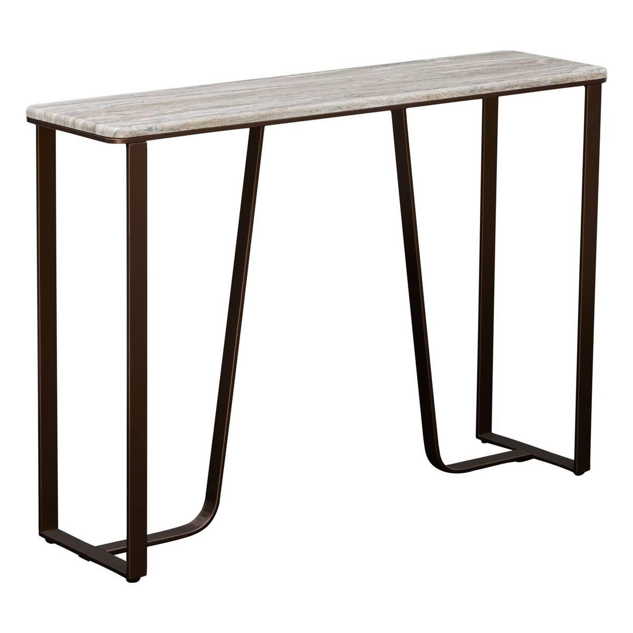 ATMOSPHERA Console effet marbre  barrel  120cm chocolat