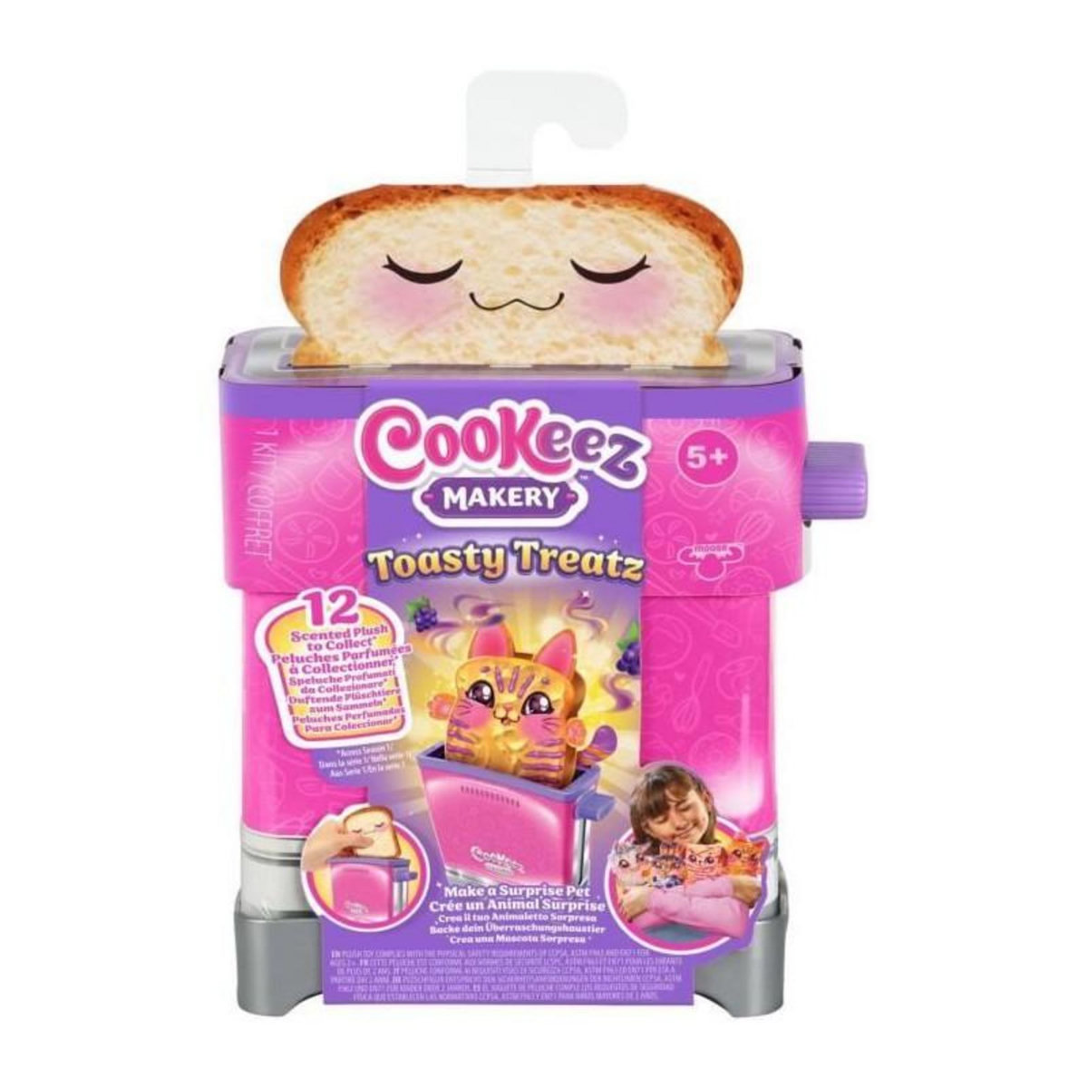 MOOSE TOYS Toasty - MOOSE TOYS - COOKEEZ MAKERY - Peluche parfumée en forme de toast, grille-pain interactif