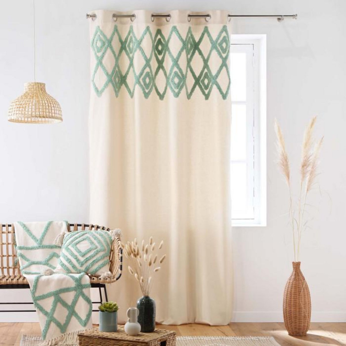 Paris Prix Coussin Déco Tufté  Athena  30x50cm Sauge