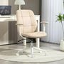 Voir la diapositive 2 : HOMCOM Chaise de bureau style Chesterfield - réglable, fonction bascule verrouillable - tissu beige
