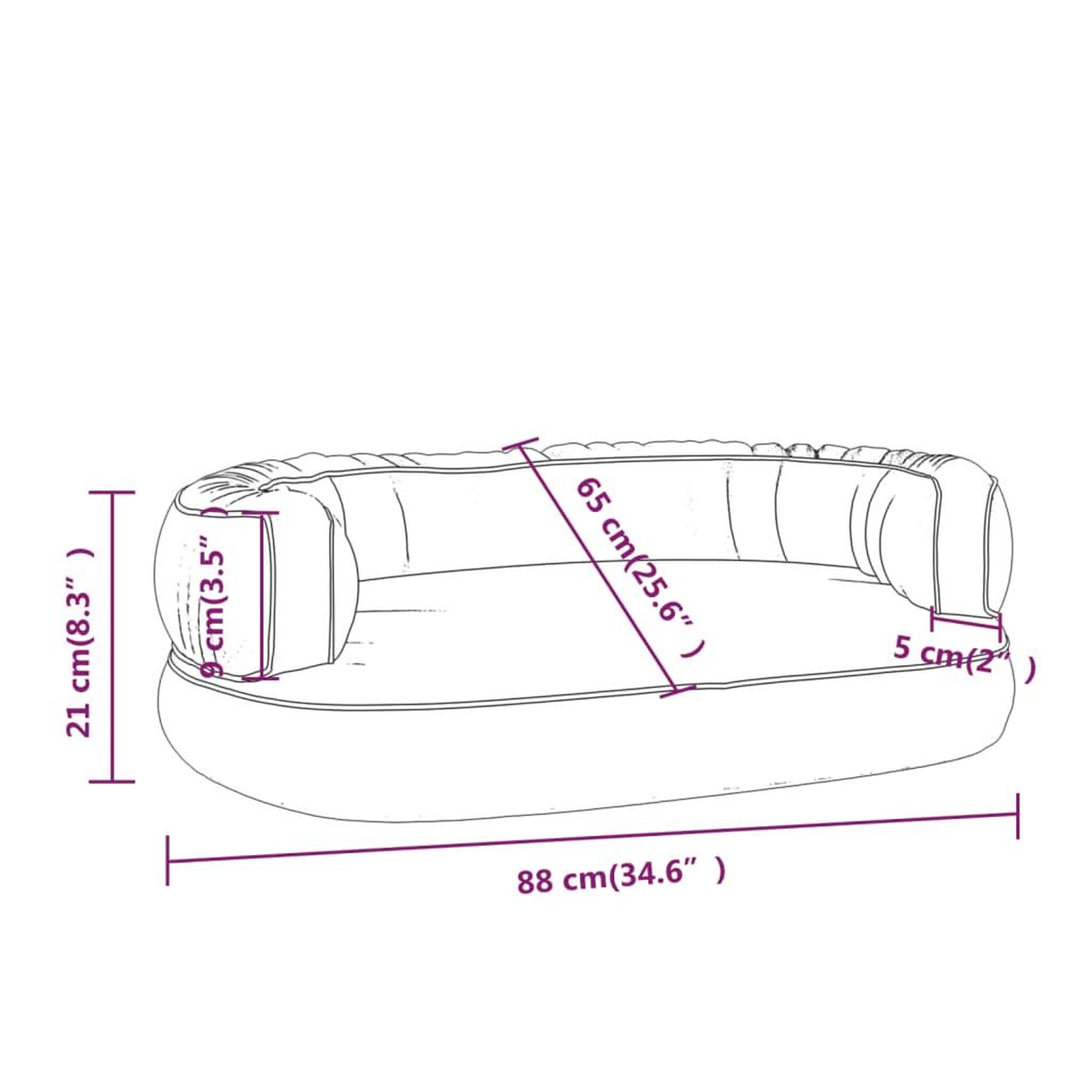 Voir la diapositive 6 : VIDAXL Lit pour chien ergonomique Mousse Gris 88x65 cm Similicuir