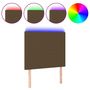 Voir la diapositive 2 : VIDAXL Tete de lit a LED Marron fonce 100x5x118/128 cm Tissu