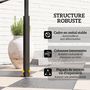 Voir la diapositive 6 : OUTSUNNY Abri pour barbecue - 2 étagères, 8 crochets, lumière LED, décapsuleur - métal noir tissu gris