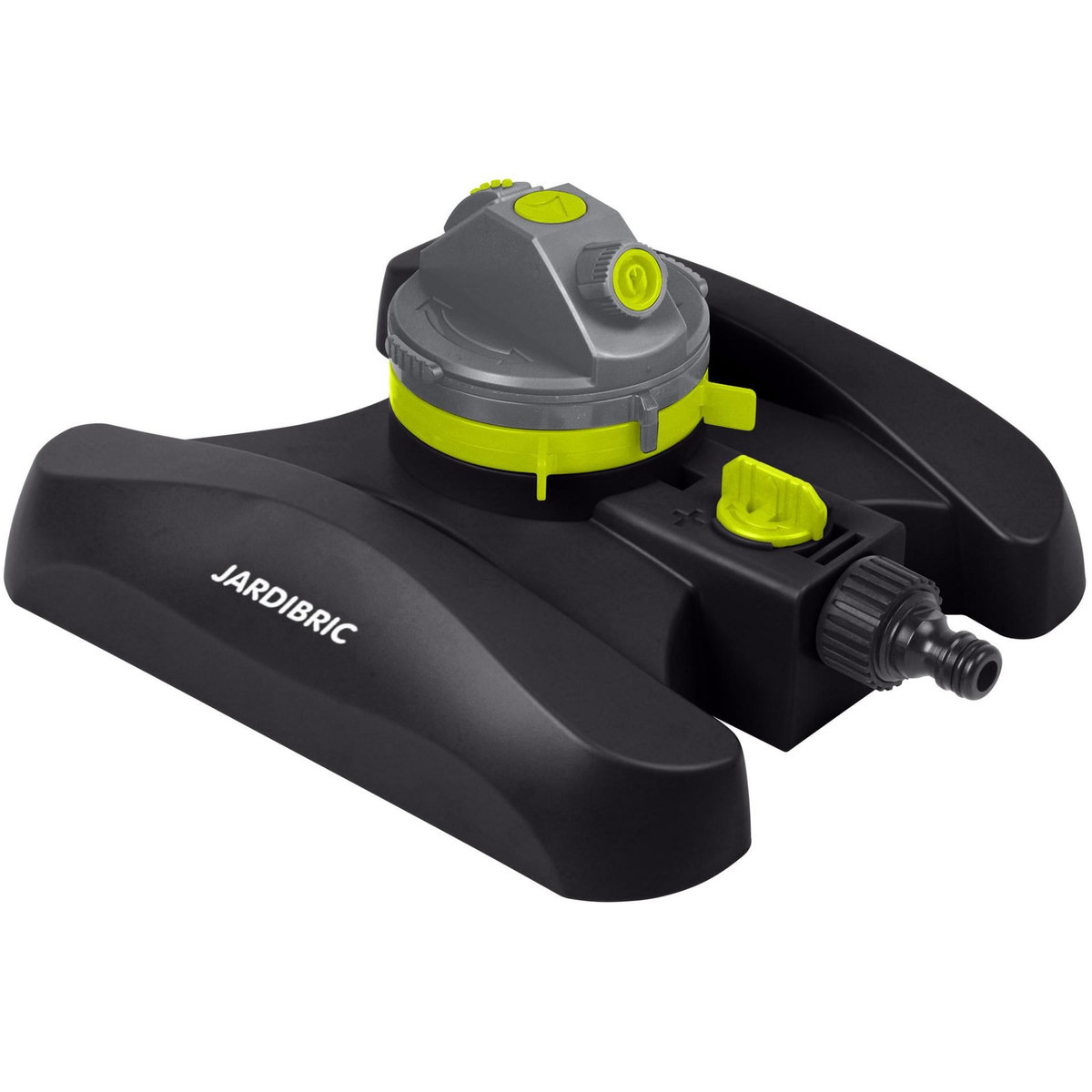 Jardibric Arroseur contour à turbine 2 jets avec vanne réglage