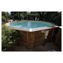 Voir la diapositive 2 : UBBINK Piscine hors sol bois octogonale - 430x120cm -  Liner Beige -OCEA