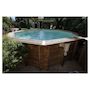 Voir la diapositive 2 : UBBINK Piscine hors sol bois octogonale - 430x120cm -  Liner Beige -OCEA