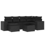 Voir la diapositive 2 : VIDAXL Salon de jardin 7 pcs avec coussins noir resine tressee