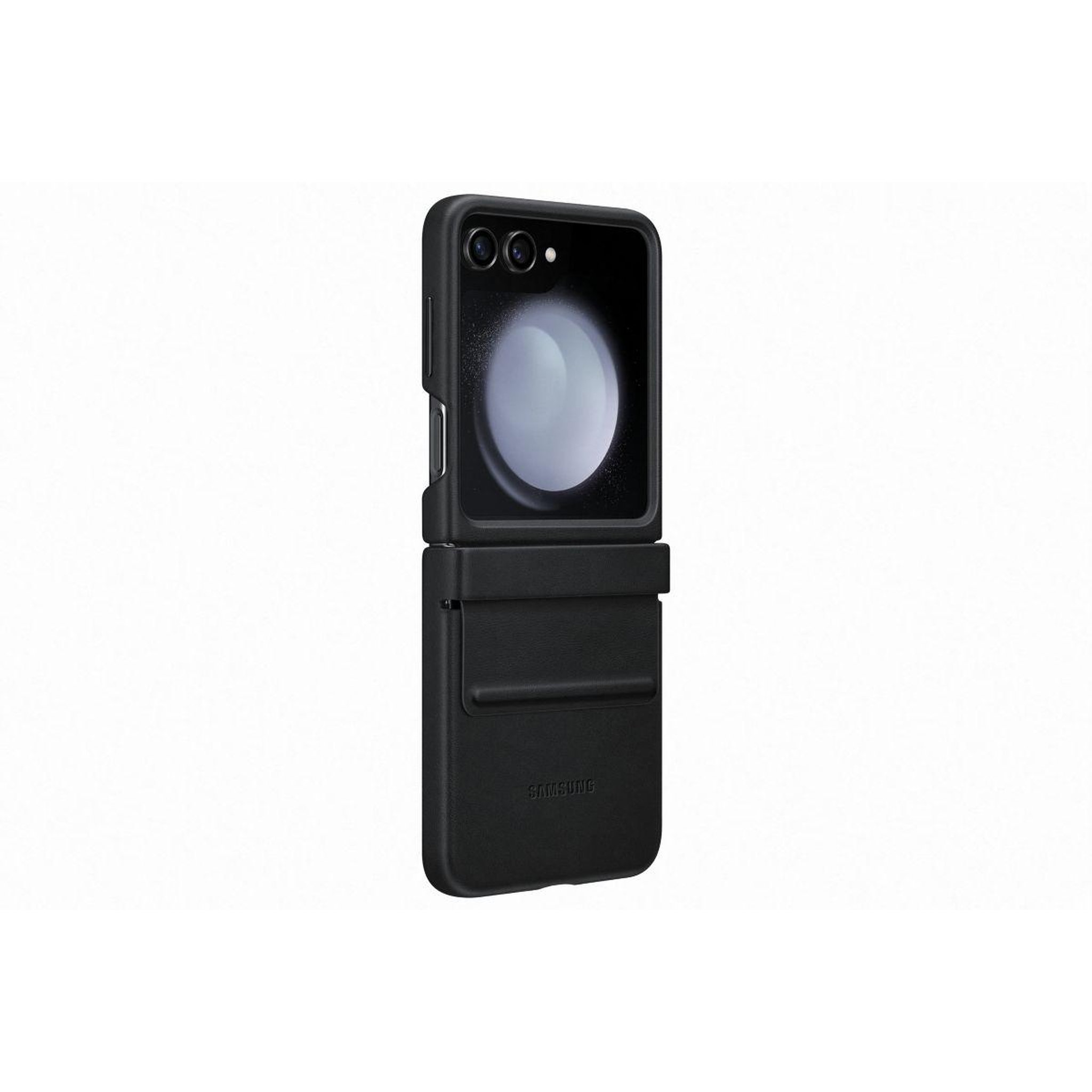 Voir la diapositive 2 : Samsung Coque z flip 5 simili cuir design noir