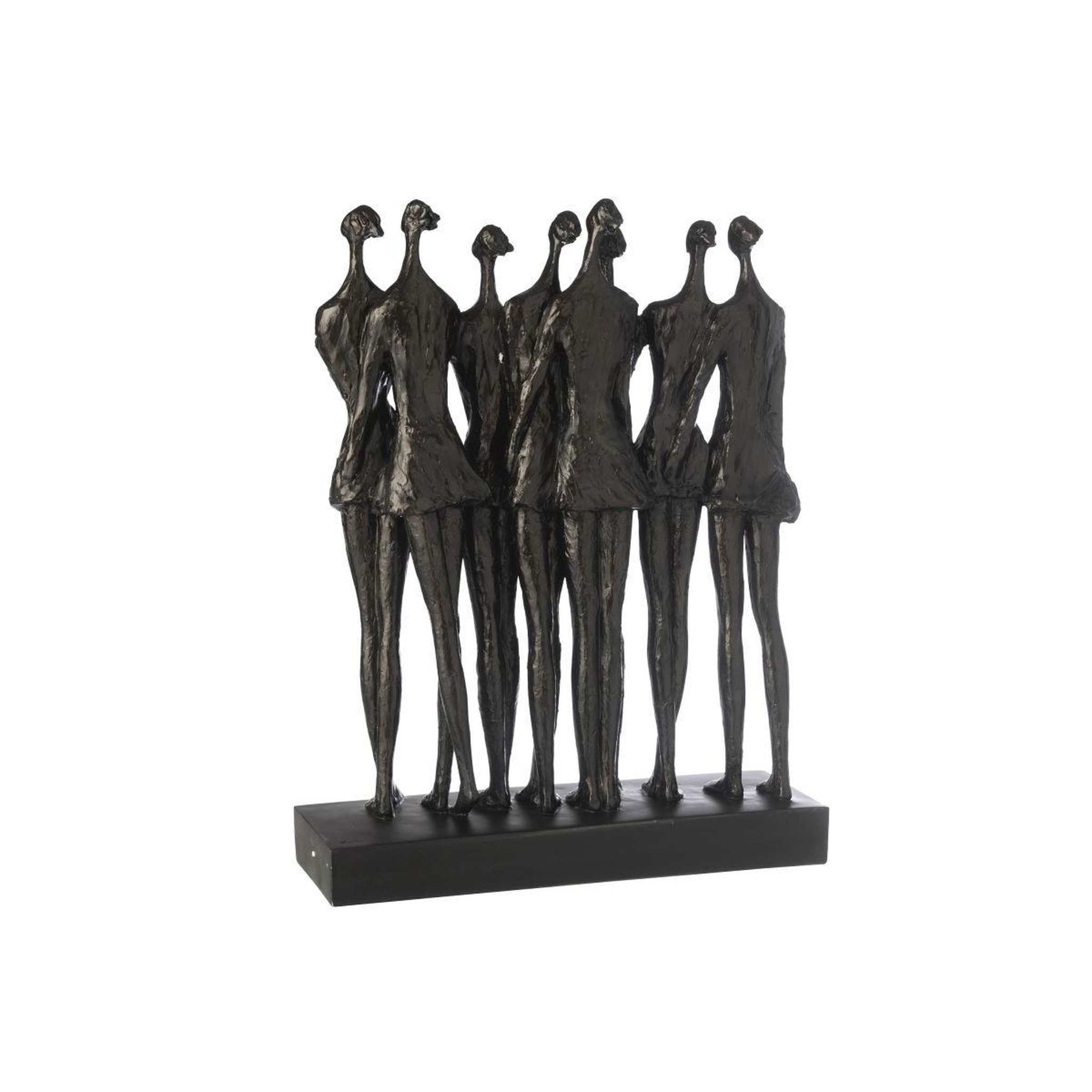 Voir la diapositive 2 : J-LINE Statue figurine en résine  8 personnes  64cm noir