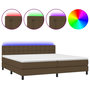 Voir la diapositive 2 : VIDAXL Sommier a lattes de lit matelas et LED Marron fonce 200x200 cm