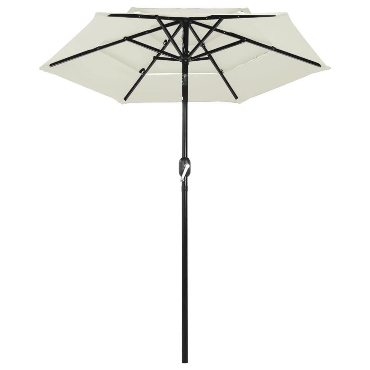 VIDAXL Parasol de jardin a 3 niveaux avec mat en aluminium sable 2 m