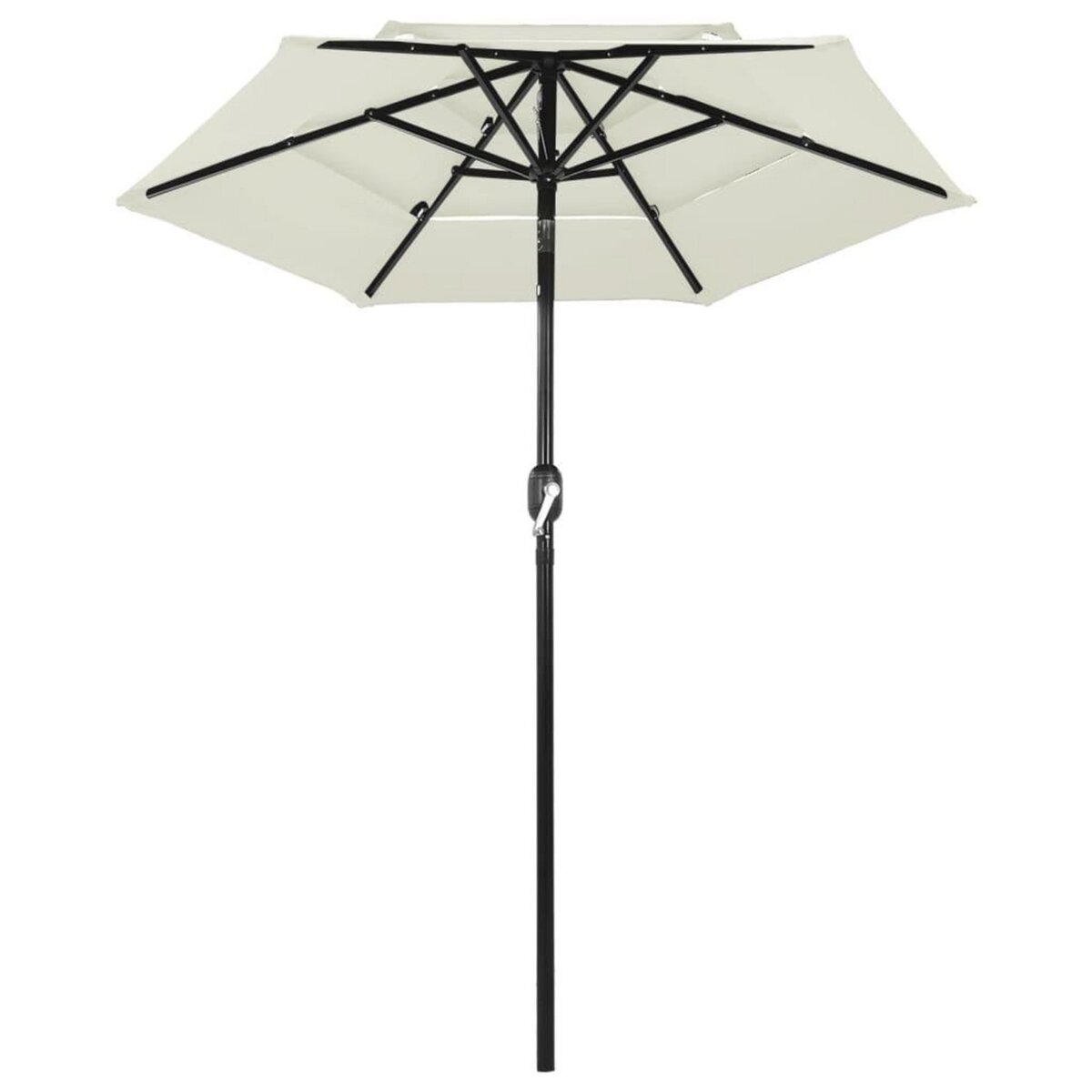 VIDAXL Parasol de jardin a 3 niveaux avec mat en aluminium sable 2 m