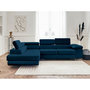 Voir la diapositive 6 : BEST MOBILIER Pablo - canapé d'angle gauche - 5 places - convertible avec coffre et têtières réglables - en velours