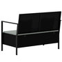 Voir la diapositive 5 : VIDAXL Banc de Jardin a 2 Places avec Coussins Noir Resine Tressee