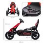 Voir la diapositive 3 : HOMCOM Kart à pédales enfant Go kart Formule 1 Racing aileron avant carter chaine fermé siège réglable avec ceinture rouge