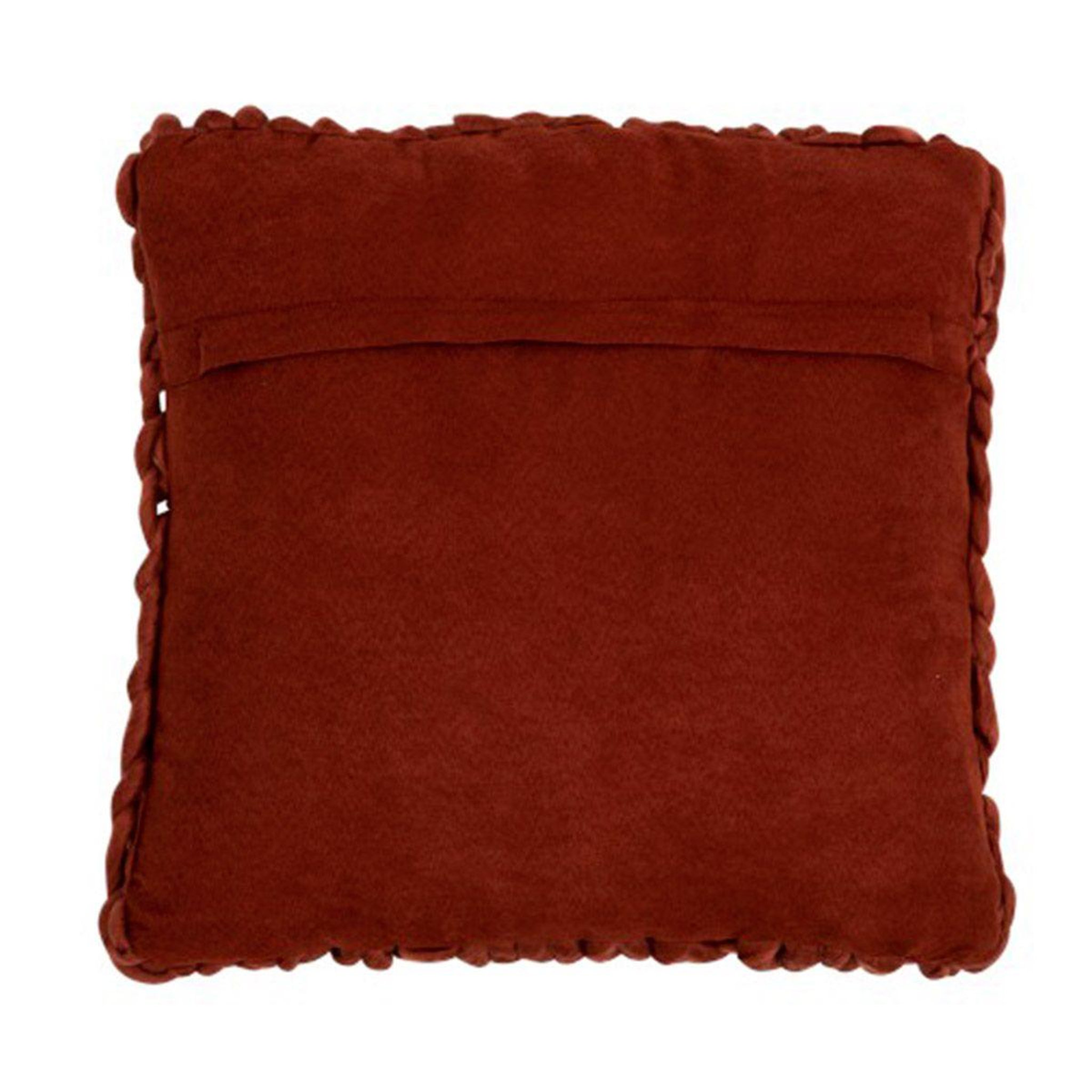 Voir la diapositive 2 : J-LINE Coussin déco carré  tricoté  40x40cm rouge