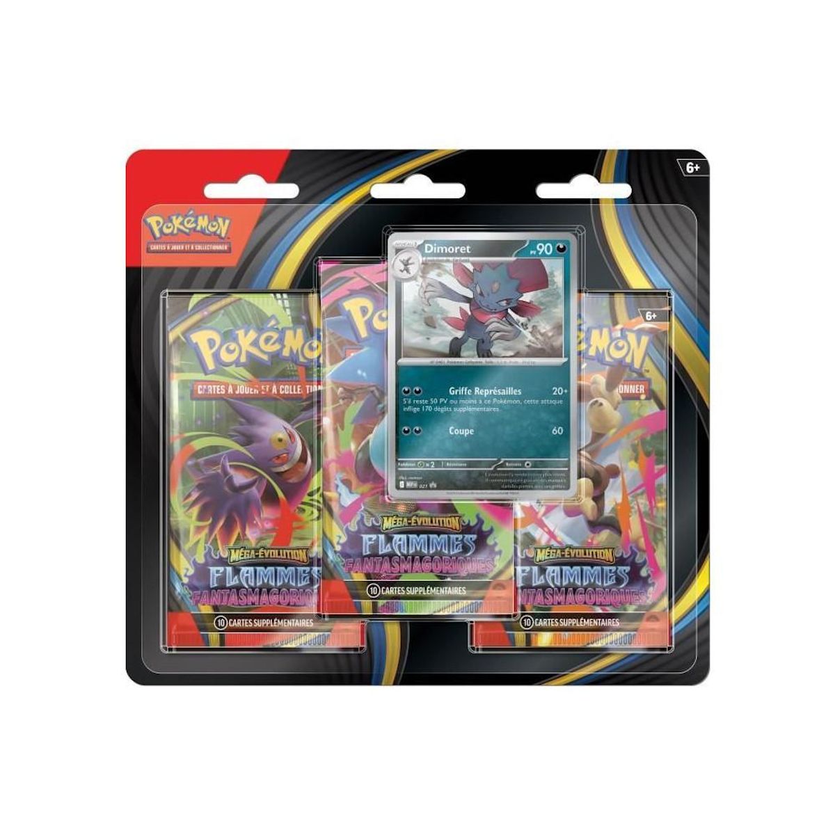 Pokemon Pack de 3 boosters Pokémon Mega Evolution - Flammes fantasmagoriques