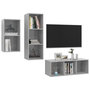 Voir la diapositive 3 : VIDAXL Ensemble de meuble TV 3 pcs Gris beton Bois d'ingenierie