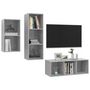Voir la diapositive 3 : VIDAXL Ensemble de meuble TV 3 pcs Gris beton Bois d'ingenierie