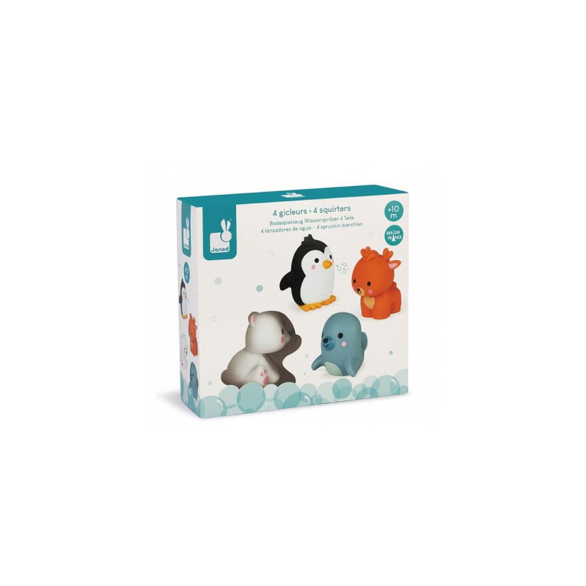 Juratoys-Janod 4 Gicleurs de Bain Les Animaux Polaires