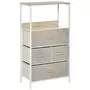 HOMCOM Commode meuble de rangement chiffonnier 4 tiroirs amovibles 1 étagère 58 x 29 x 103 cm gris blanc