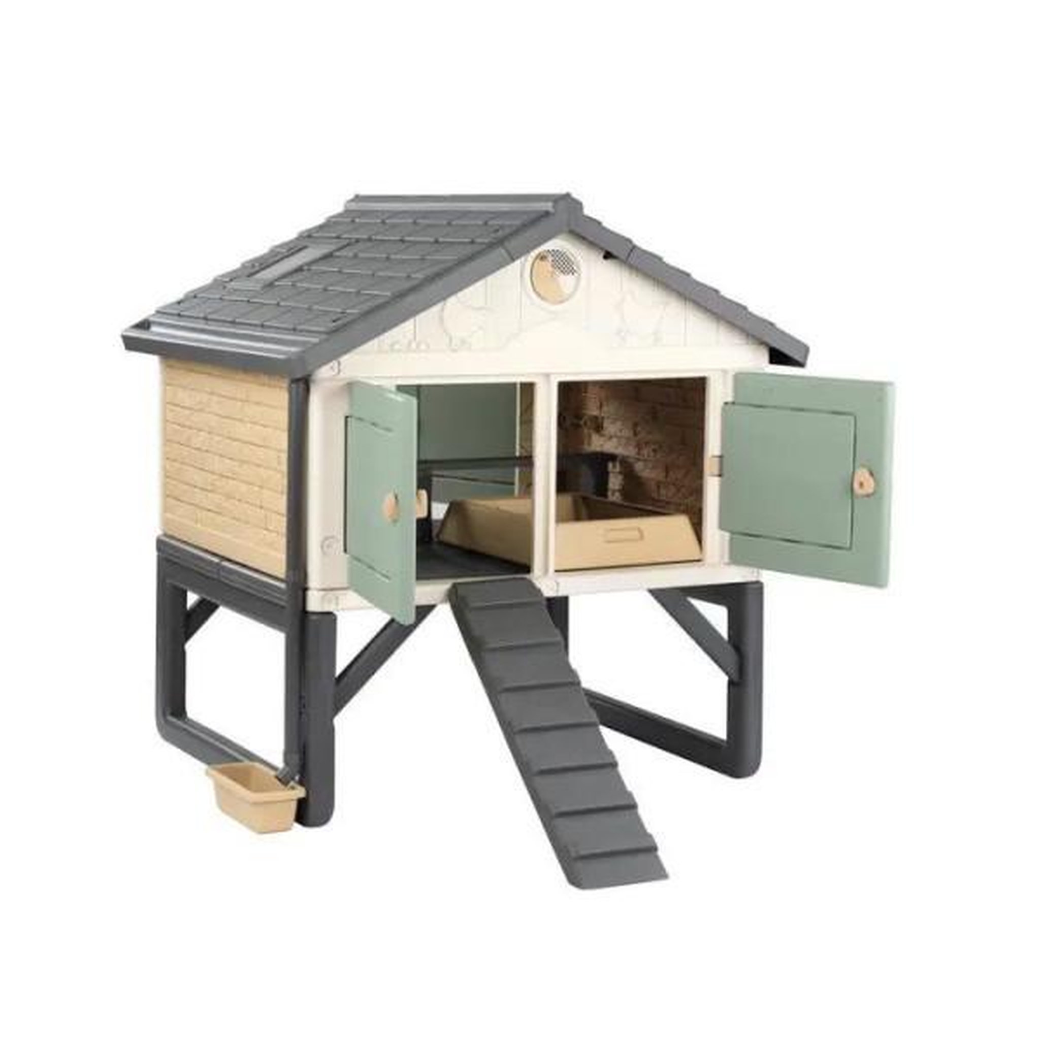 SMOBY Smoby life - poulailler plastique - capacité 5 poules - nettoyage facile - traitement anti-uv - fabriqué en france