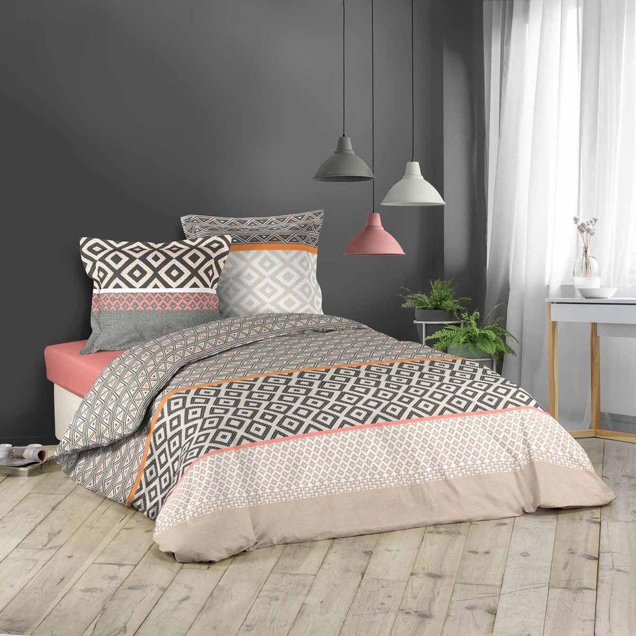 Voir la diapositive 1 : Douceur d'Intérieur Parure de lit 3 pièces  tricotek  240x220cm naturel